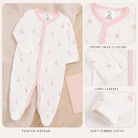 Combinaison bébé en coton 100% MengWu, lot de trois, avec des imprimés variés et mignons et manches longues pour vêtements de nuit pour nouveau-nés
