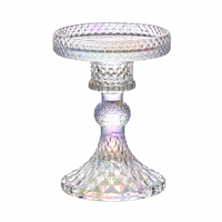 Porte-bougie en cristal irisé fait main, écologique, avec socle taillé en diamant, centre de table pour mariages, décoration intérieure et événements