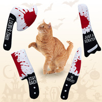 Mainan Kucing Bentuk Pisau Halloween Grosir, Bahan Anti Gigit dengan Suara Kertas Berbunyi, untuk Latihan di Dalam Ruangan dan Bermain Sendiri
