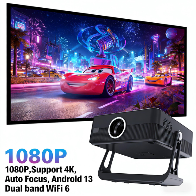 K7 1080P 4K Support Android Smart Projector 300 ANSI Home Theater Video Projector with Built-in Speaker