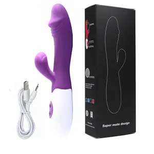 30 hızları silikon çift sahte yapay penis vibratörler titreşimlı masaj aleti Recharged g-spot stimülatör stimüle vibratör seks ürünleri
