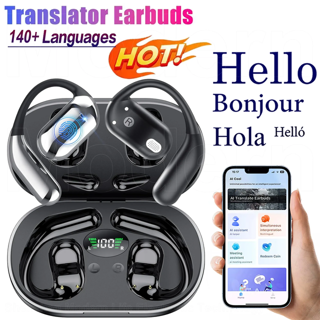 YYK-Q16 2025  OWS Ear Hook Sports Earphones Upgraded AI Translation Function Supports Voice Translation Earbuds (140+ Languages)