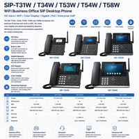 Téléphone IP YeaLink SIP-T31W T34W T53W T54W T58W WiFi pour entreprise, bureau, téléphone de bureau SIP, voix HD, écran couleur, VoIP d'entreprise