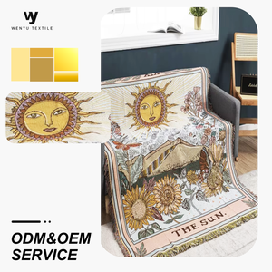 Chăn dệt polyester chất lượng cao, sản xuất theo yêu cầu, chăn thêu <span class=keywords><strong>jacquard</strong></span> tùy chỉnh, chăn dệt <span class=keywords><strong>jacquard</strong></span>, thảm dã ngoại - Product Image 1