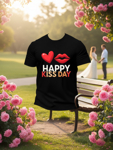 เสื้อยืดแฮปปี้คิสด์ไซส์ใหญ่ ผ้าฝ้าย 100% แขนสั้น คอกลม ใส่ได้ทั้งชายและหญิง สวมใส่สบาย พิมพ์ลายหัวใจด้านหน้า - Product Image 2