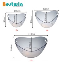 Accessoires de bar, seau à glace ovale en plastique transparent de grande capacité 4L 8L 12L, pour le stockage de la bière, du champagne et du vin, logo personnalisé, pour la maison