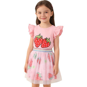 Ensemble jupe en tulle pour filles, deux pièces, t-shirt licorne à manches bouffantes, robe tutu, tenue de fête d'anniversaire d'été, 2-10 ans - Product Image 5
