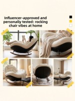 Fauteuil à bascule pour adulte, idéal pour balcon/salon, nouveau style 2026, minimaliste, moderne, multifonctionnel, en tissu inclinable, pour la détente à la maison