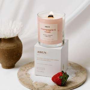 AIKUN Fashion Red Glass Container Long Burning Scented <b>Candle</b> Aromatherapy <b>Candle</b> For Home Decor Wholesale - Product Image 3