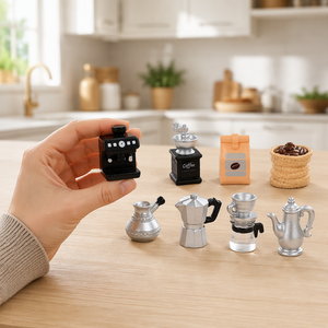 Figuras de Resina 3D de Cafetera, Máquina Realista para Amantes del Café, Miniatura para Casa de Muñecas, Accesorio para Cafetería, Juguete de Imitación de Espresso y <span class=keywords><strong>Moka</strong></span> - Product Image 4