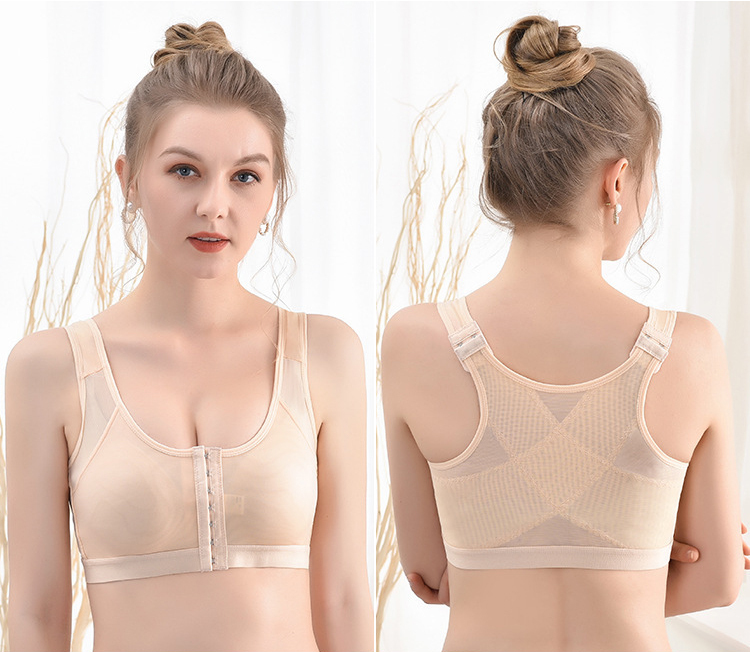 Plus Size Front Open Vest Button Breathable and Comfortable Underwire Running Sports Bra Bodybuilding Yoga Underwear Vest
