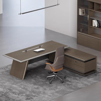 Bureau de direction haut de gamme personnalisé Table de directeur en L avec panneau de style bois pour mobilier de bureau moderne