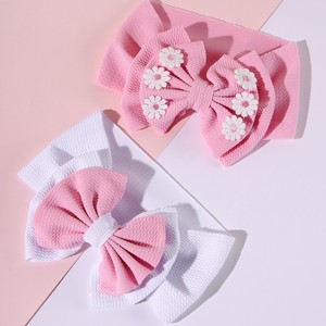 Fascia per capelli a doppio fiocco per bambini, stile commercio estero, protegge la fontanelle, fiocco grande, fiore a margherita, fascia per matrimonio - Product Image 2