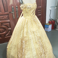 Robe longue de soirée élégante pour femmes, luxueuse tenue de soirée asymétrique noire à paillettes, manches bouffantes