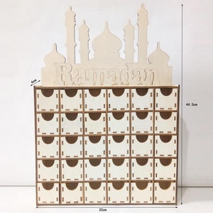 New DIY Wooden Ramadan Calender Box for Muslim Home Decoration Ramadan Gift Box Supplies Ramadan EID Decorations