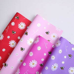 Papel de Regalo con Diseño de Abeja y Girasol para Ramos, Envoltura de Regalos para Días Festivos, Suministros de Floristería Impermeables - Product Image 6