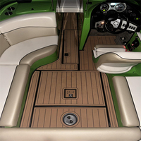 Tapis de sol en mousse EVA imitation teck pour plateforme de bain et cockpit de bateau Moomba Mobius 2012, style SeaDek MarineMat Gatorstep, auto-adhésif