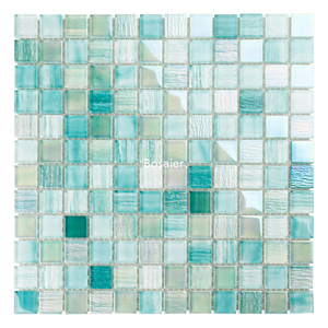 Mosaicos de Vidrio Iridiscente <span class=keywords><strong>Verde</strong></span> <span class=keywords><strong>Agua</strong></span> de Lujo, Hechos a Mano, Modernos y Ecológicos, para Piscinas, Resorts Tropicales, Cocinas y <span class=keywords><strong>Baños</strong></span> - Product Image 6
