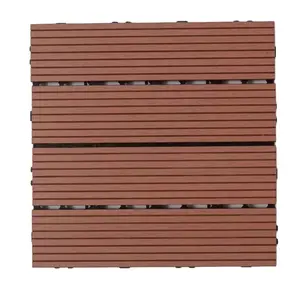 Hot Sale DIY Turf Grass Tile And Wood Plastic Composite Decking Boards Interlock Terrace WPC Splicing Wooden Flooring