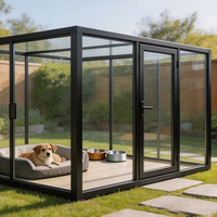 Solarium en verre quatre saisons pour patio, cour, villa, espace de vie extérieur, abri pour chien