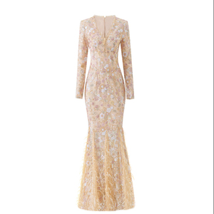 Vestido Formal de Manga Larga Ajustado con Encaje, Estilo 2026, para Mujer - Marca de Moda Otoñal - Vestido de Noche de Diseño - Product Image 6