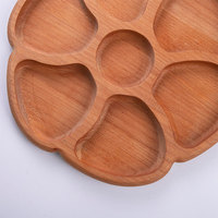 Plateau en bois rond de 30 cm à 7 compartiments pour servir les aliments secs, idéal pour les noix et les collations – Prix d'usine, vente en gros, personnalisable