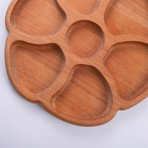 Bandeja de Madera para Servir Alimentos Secos, Redonda, Personalizada, con 7 Secciones Divididas, 30 cm, Precio de Fábrica, Venta al Por Mayor - Product Image 3
