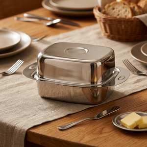 Stainless Steel Square Food <b>Container</b> With Clip-On Lid Stackable Microwave Safe For Travel And <b>Fridge</b> Use - Product Image 2