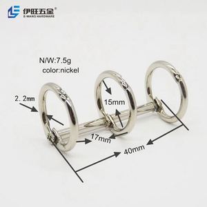 YIWANG Venta al por mayor Calendario Mini Metal 3 Ring Binder Clip para diario - Product Image 3