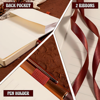 Carnet à couverture rigide en cuir véritable personnalisé A5, logo gravé, ensemble cadeau pour entreprise