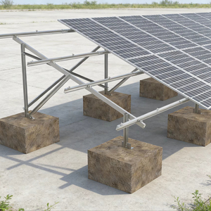 Estructuras de Acero con Recubrimiento de Zn-Al-Mg de Diseño Personalizado para Paneles Solares, Sistema de Montaje en Suelo con Carga de Viento de 60 m/s y Carga de Nieve de 3 KN/m - Product Image 1