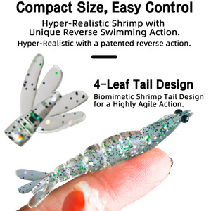 Señuelo artificial biomimético multisegmentado de camarón de 6 cm y 1,3 g para pesca de lubina, señuelos de fondo YJL194 - Product Image 5