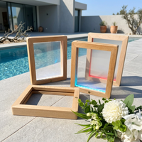 Cadre photo LED en acrylique vierge, surface de sublimation, design de base stable aux couleurs chaudes, pour décoration de chambre, salon et fêtes