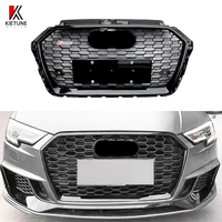 Calandre de Pare-chocs Avant à Maille Nid d'Abeille Noire Style RS3 pour Au-di A3 S3 2016-2020, Accessoires de Kit Carrosserie de Remplacement en Plastique