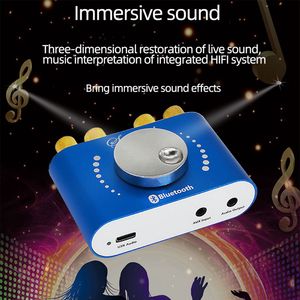 โมดูลเครื่องขยายเสียง XY-KA50L พร้อมปุ่มควบคุมระดับเสียง ช่องต่อ USB AUX อินพุตเอาต์พุต ติดตั้งบนแผง - Product Image 6