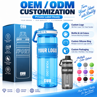 Bouteille d'eau de sport personnalisée en Tritan 600ml 750ml sans BPA, anti-fuite, transparente avec poignée en silicone, OEM, marque privée