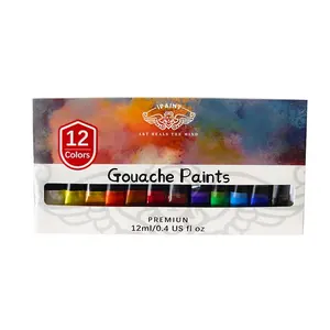 12 color gouache paint set 12ML Fine art painting tool for students drawing beginners