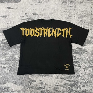 MT1801 T-shirt casual estiva streetwear in cotone 100% a nido d'ape a manica corta, tinta unita oversize, con <span class=keywords><strong>stampa</strong></span> <span class=keywords><strong>digitale</strong></span> - Product Image 3