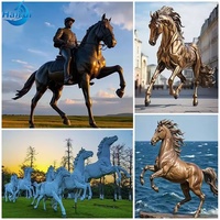 Statue d'animal en bronze sur mesure pour décoration extérieure de grande taille, sculpture de cheval grandeur nature