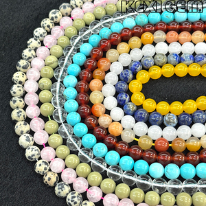 Filo di Perle Rotonde Lucidate in Agata Naturale, Diaspro, Quarzo e Giada, Vari Colori, 8mm, Perle Sciolte Rotonde per Creazione Gioielli - Product Image 6