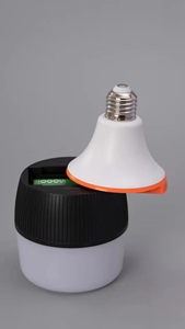 <span class=keywords><strong>Ampoule</strong></span> LED <span class=keywords><strong>rechargeable</strong></span> à <span class=keywords><strong>batterie</strong></span> Li-ion en plastique E27, dimmable, température de couleur 2800-6500K, 30W, lumière d'urgence extérieure pour le camping - Product Image 5
