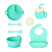 Ensemble de vaisselle pour bébé en silicone en forme d'animal, assiette, bol, bavoir, tasse, cuillère, fourchette, ensemble de vaisselle pour tout-petits, ensemble de matériel repas réutilisable pour enfants