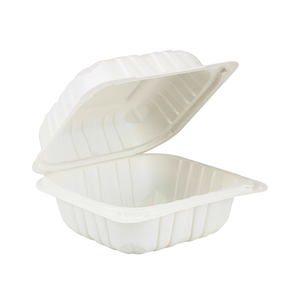 Caja de concha de embalaje de 5 pulgadas blanca caja para <span class=keywords><strong>hamburguesas</strong></span> contenedor desechable de alimentos microondable - Product Image 1