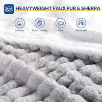 Couverture chauffante pour lit Queen Size, imprimée, doublée, 12 niveaux de chaleur, 220V, lavable en machine, couverture électrique en gros