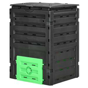 Poubelle à compost de jardin Db 450L noire, structure rectangulaire, pour intérieur/extérieur, stockage domestique, poubelle de recyclage, matériau PP - Product Image 4