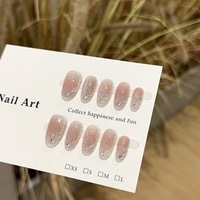 Lot de 10 faux ongles en gel peints à la main, magnifiques, de luxe, design personnalisé, faits à la main, à presser
