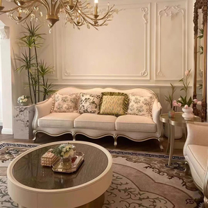 Divano Sezionale Vittoriano Antico Francese Fatto a Mano, Set Divani Imbottiti in Tessuto <span class=keywords><strong>Bianco</strong></span> Trapuntato, Lusso <span class=keywords><strong>Classico</strong></span> Rettangolare per <span class=keywords><strong>Soggiorno</strong></span> Villa - Product Image 2