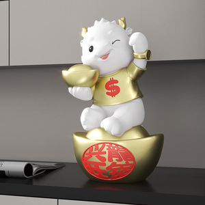 تمثال تنين من الراتنج مطلي يدويًا للازدهار والرخاء، زخرفة مكتبية بسيطة وعصرية للديكور المنزلي، مبيعات ساخنة من المصنع - Product Image 3