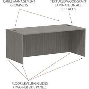 Coque de bureau droite Alera Valencia Series 71'' x 35,5'' x 29,63'' gris pour usage professionnel - Product Image 4