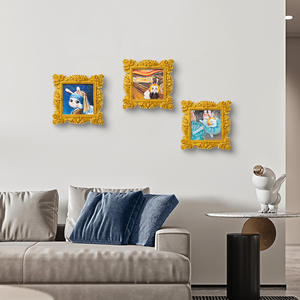 Estilo de dibujos animados pintado a mano acrílico relleno Digital <span class=keywords><strong>pintura</strong></span> al óleo jugar conejo tesoro tres vías alivio lindo conejo DIY impresión - Product Image 4